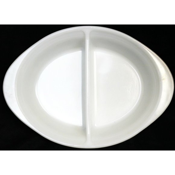 VTG 1950s Yellow Glasbake Divided Dish - Serving Entertaining Pot Luck - Picture 5 of 7